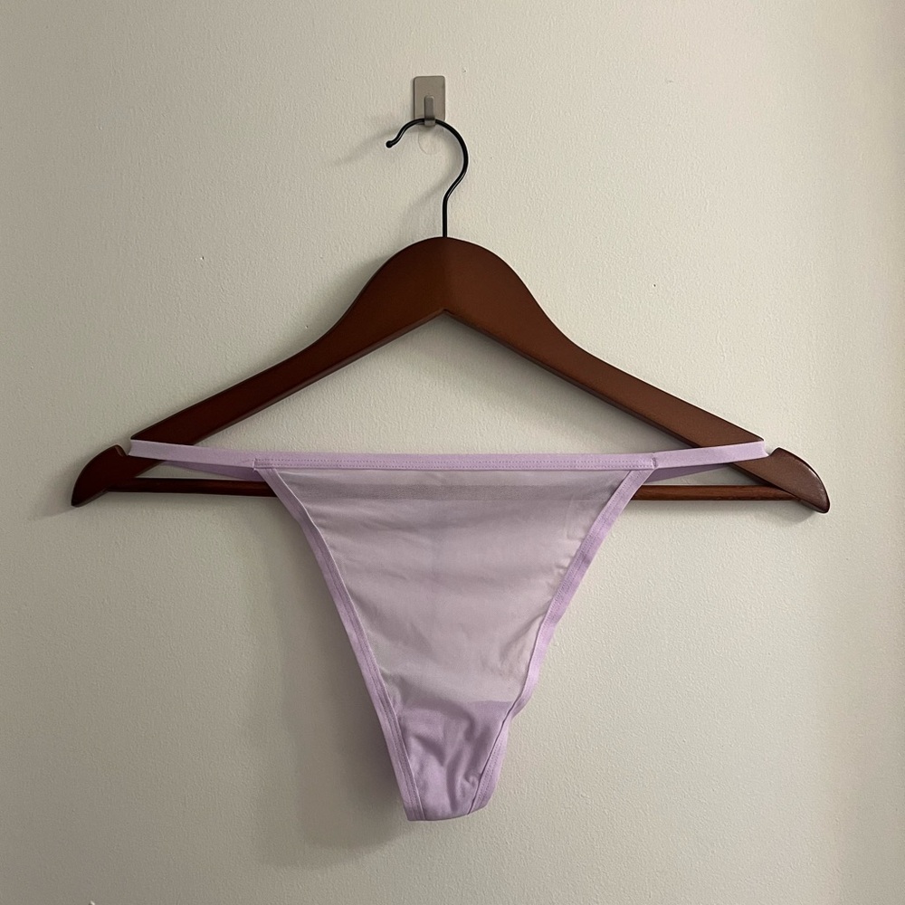 lilac mesh thong
